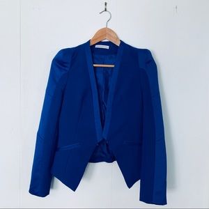 NWOT 2-tone cobalt blue blazer with satin trim